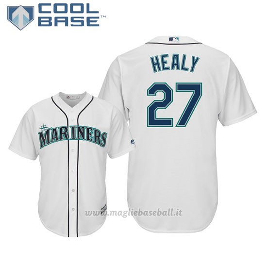 Maglia Baseball Uomo Seattle Mariners Ryon Healy Cool Base Majestic 1ªBianco